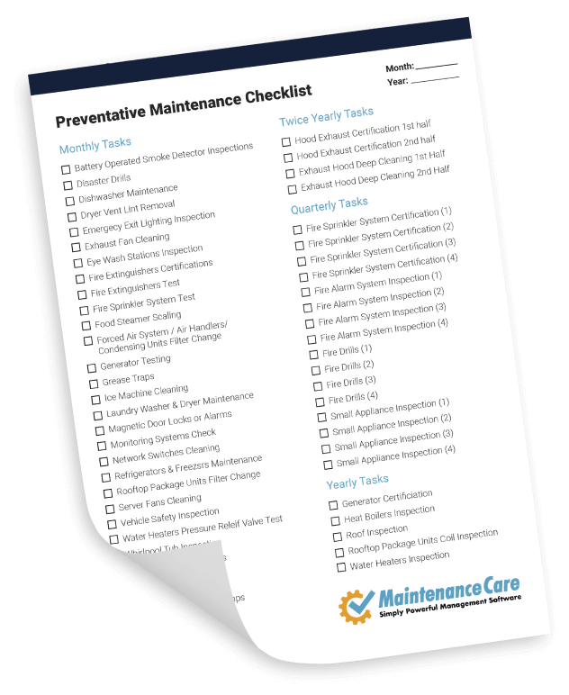 preventative maintenance checklist